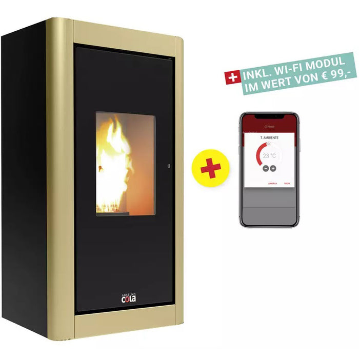 BLAZE Urban Pellet Stove 6.33kW Black Champagne