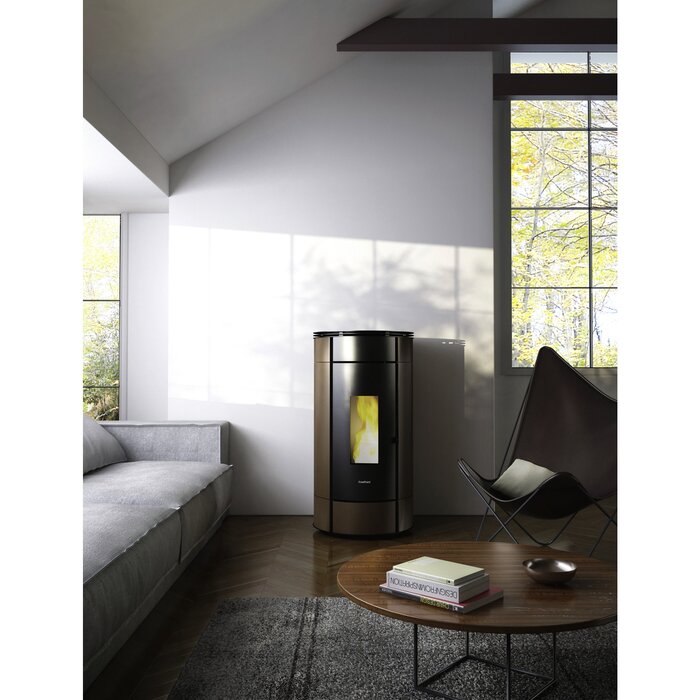 FREEPOINT Globe Pellet Stove 10.5kW Black Brown