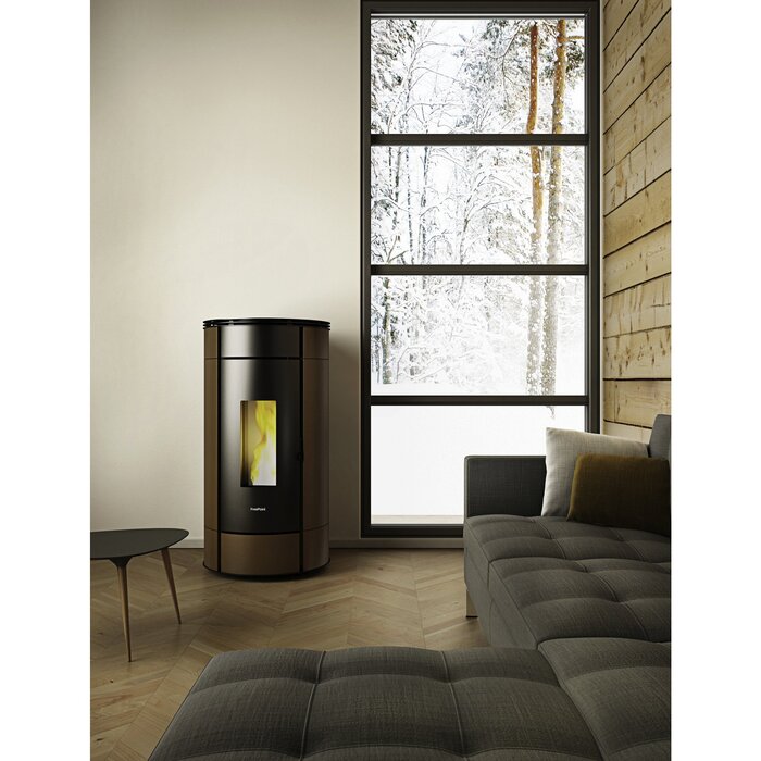 FREEPOINT Globe Pellet Stove 10.5kW Black Brown