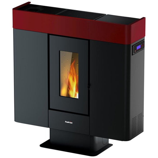 FREEPOINT Moon Pellet Stove 10kW Bordeaux Red