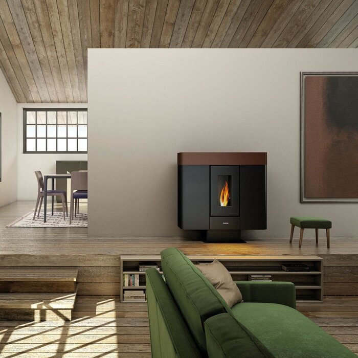 FREEPOINT Moon Pellet Stove 10kW Black Brown
