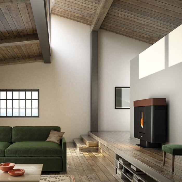 FREEPOINT Moon Pellet Stove 10kW Black Brown