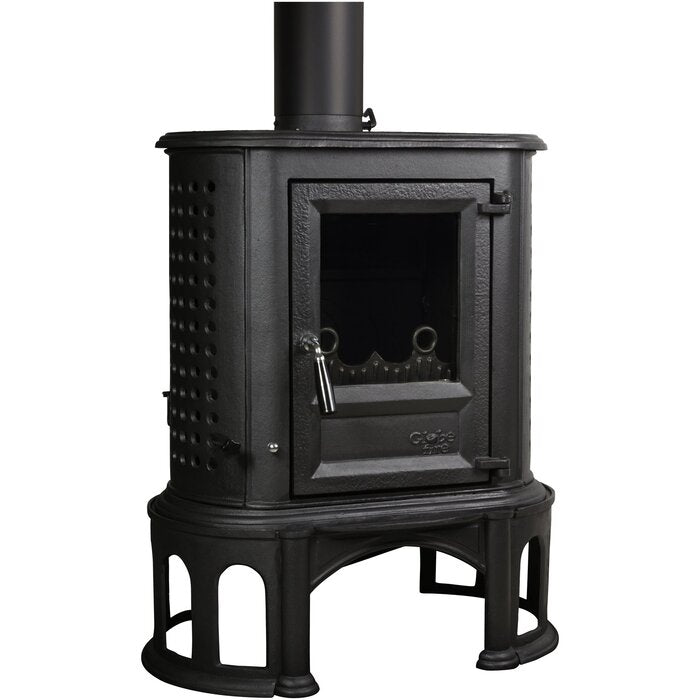 GLOBEFIRE Herculina Cast Iron Wood Stove 7kW Black
