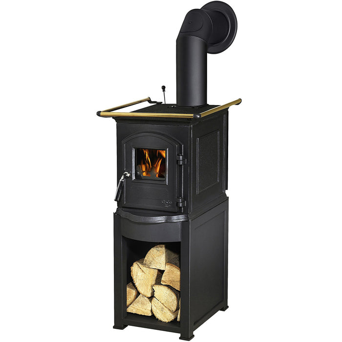 GLOBEFIRE Pluto Cast Iron Wood Stove 5kW Black