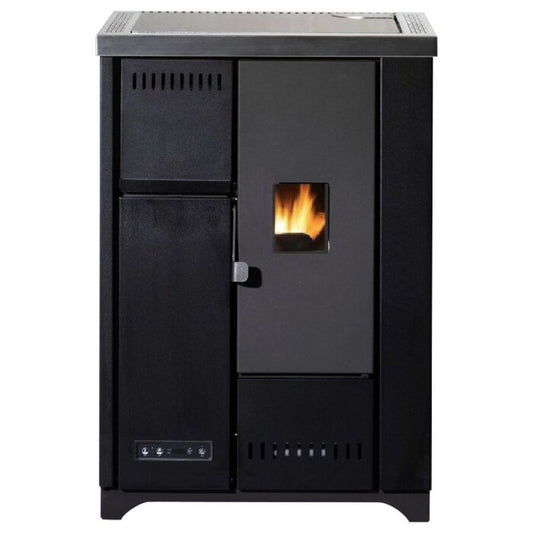 GLOBEFIRE Pasquale Pellet Cooker Stove 6.7kW Black