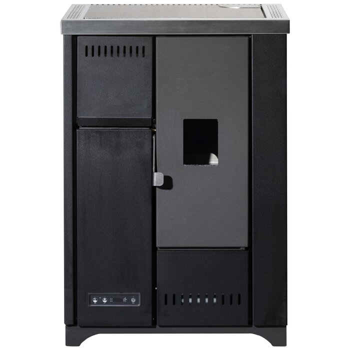 GLOBEFIRE Pasquale Pellet Cooker Stove 6.7kW Black