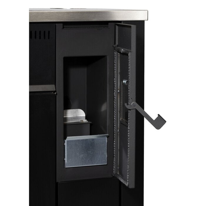GLOBEFIRE Pasquale Pellet Cooker Stove 6.7kW Black