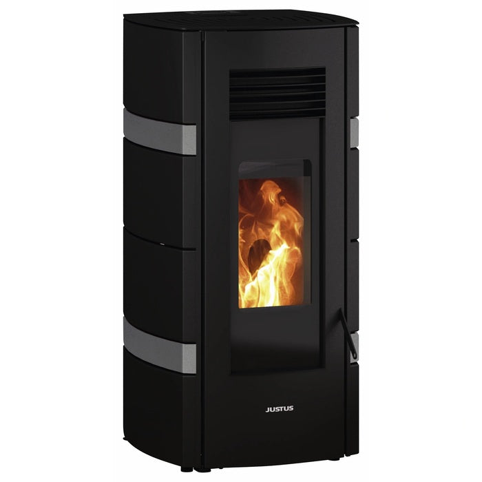 JUSTUS Sia Steel Pellet Stove 8kW Black Concrete Grey