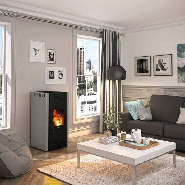 JUSTUS Sirkos Aqua Pellet Stove 9.4kW Black Anthracite