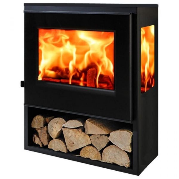 PANADERO Java Trivision Steel Wood Stove 6.7kW Black