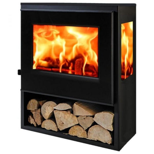 PANADERO Java Trivision Steel Wood Stove 6.7kW Black
