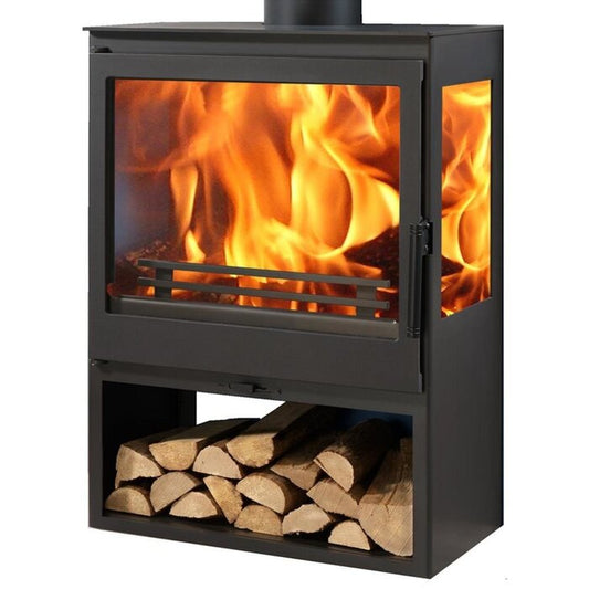 PANADERO Onix Trivision Steel Wood Stove 7.1kW Black