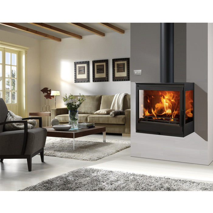 PANADERO Onix Wall Steel Wood Stove 7.1kW Black