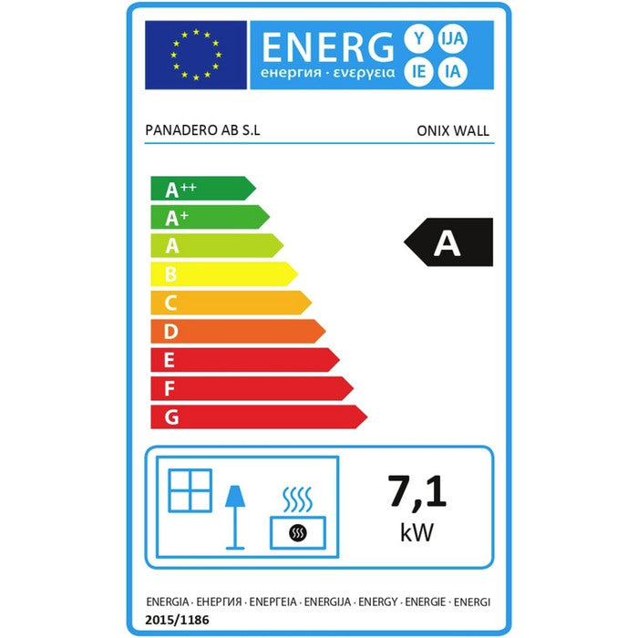 PANADERO Onix Wall Steel Wood Stove 7.1kW Black
