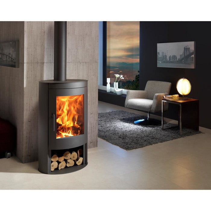 PANADERO Oval Steel Wood Stove 8.7kW Black