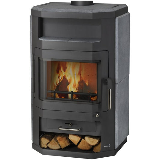 WAMSLER Norden Natural Stone Wood Stove 7.5kW Stone Grey