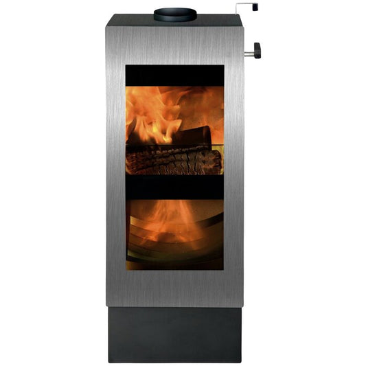 XEOOS Patagonia Stainless Steel Wood Stove 8kW Silver