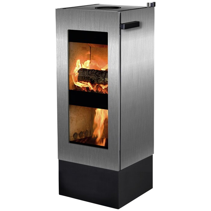 XEOOS Patagonia Stainless Steel Wood Stove 8kW Silver