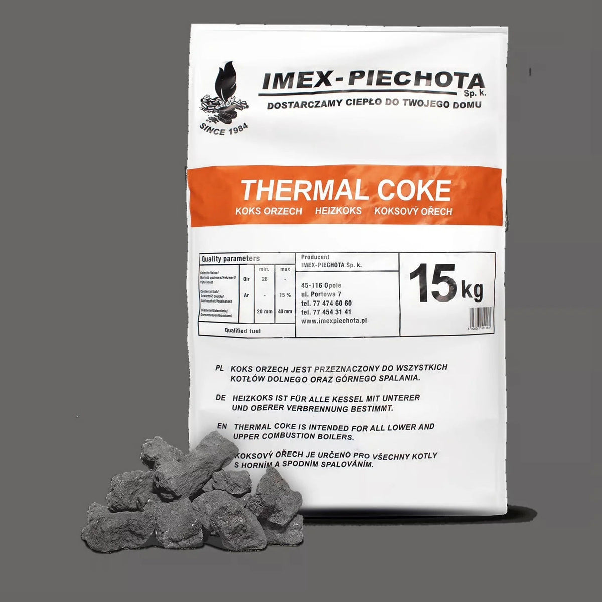 Coke Coal 20 – 40 mm Pallet 50 x 15kg