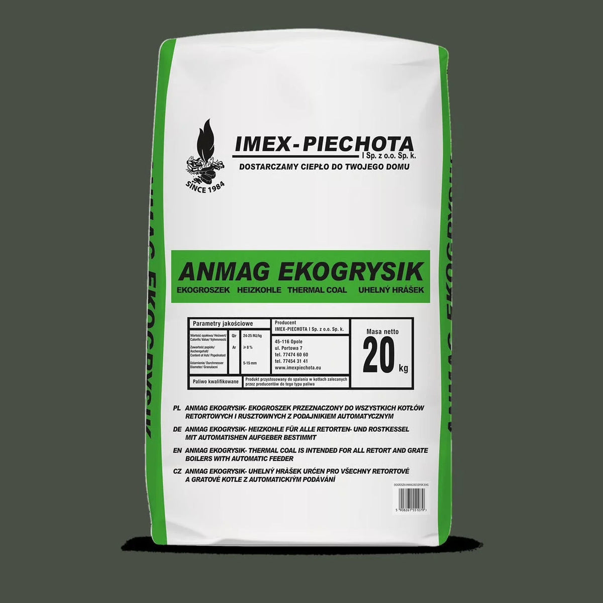 Hard Coal 5-15mm Bag Pallet 50 x 20kg